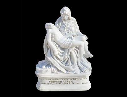 Religious hand carved white marble Pieta for church usage