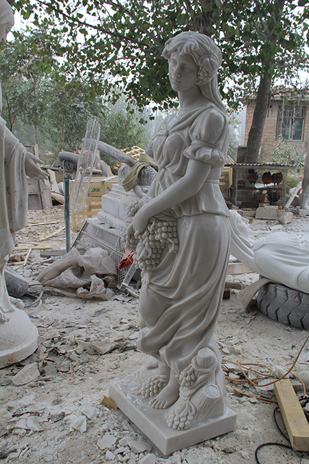 Religious hand carved white marble four seasons gods