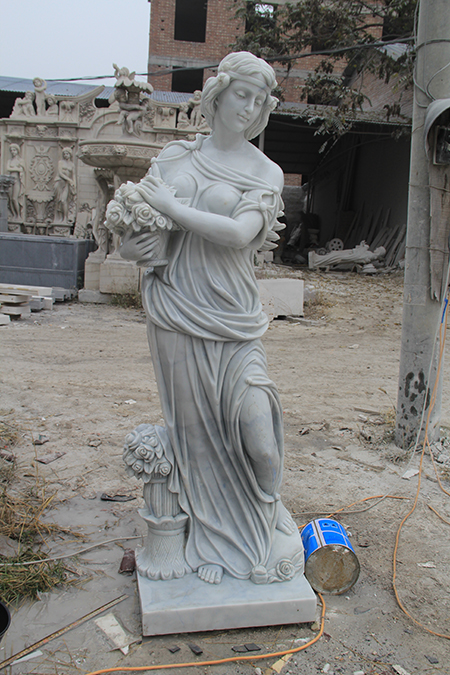 Religious hand carved white marble four seasons gods