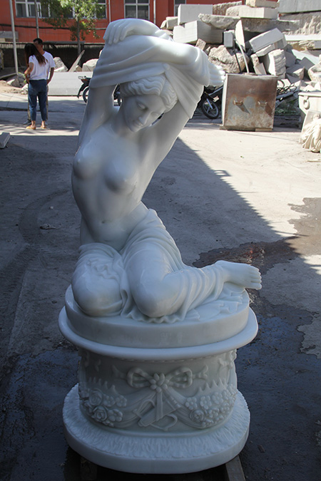 Hand carved marble woman sculpture for garden decoration