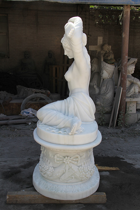 Hand carved marble woman sculpture for garden decoration