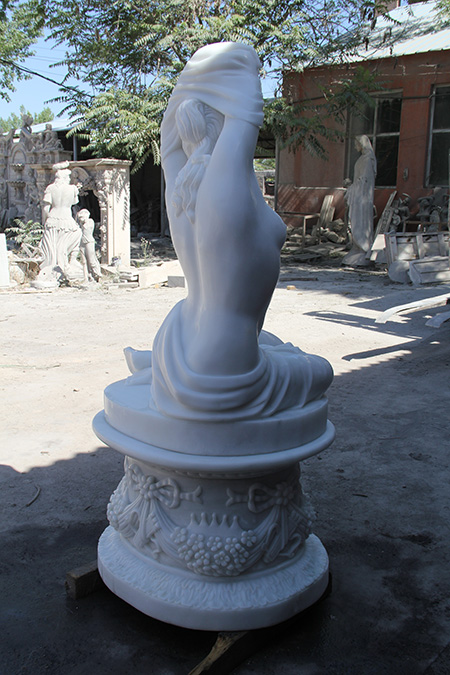 Hand carved marble woman sculpture for garden decoration