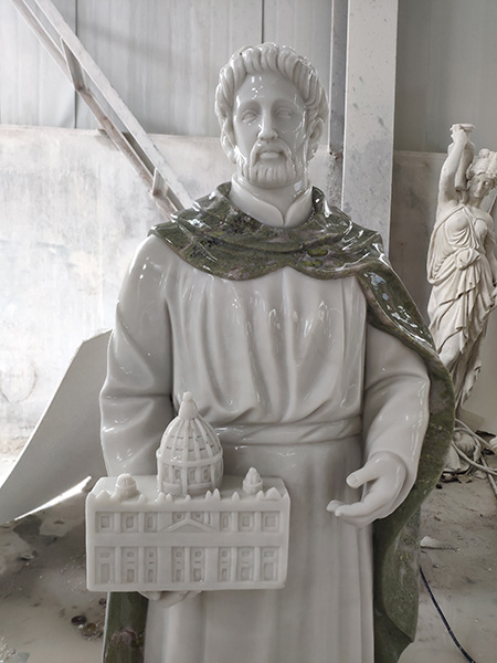 Religious hand carved marble St. Joseph for church usage