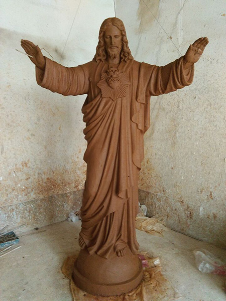 Religious hand carved white marble Jesus statue for church usage