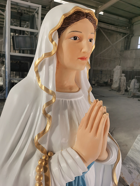 Religious fiberglass Mary statue for church usage