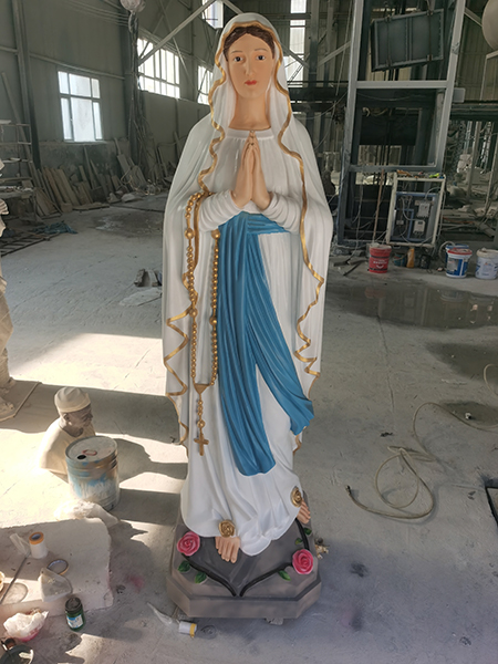 Religious fiberglass Mary statue for church usage