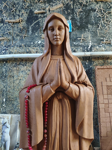 Religious fiberglass Mary statue for church usage