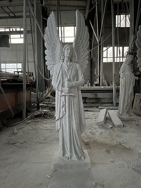 White marble angels for church usage