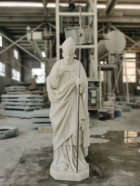 White marble garden sculpture