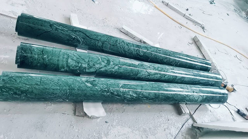 Green marble column/pillars for outdoors usage