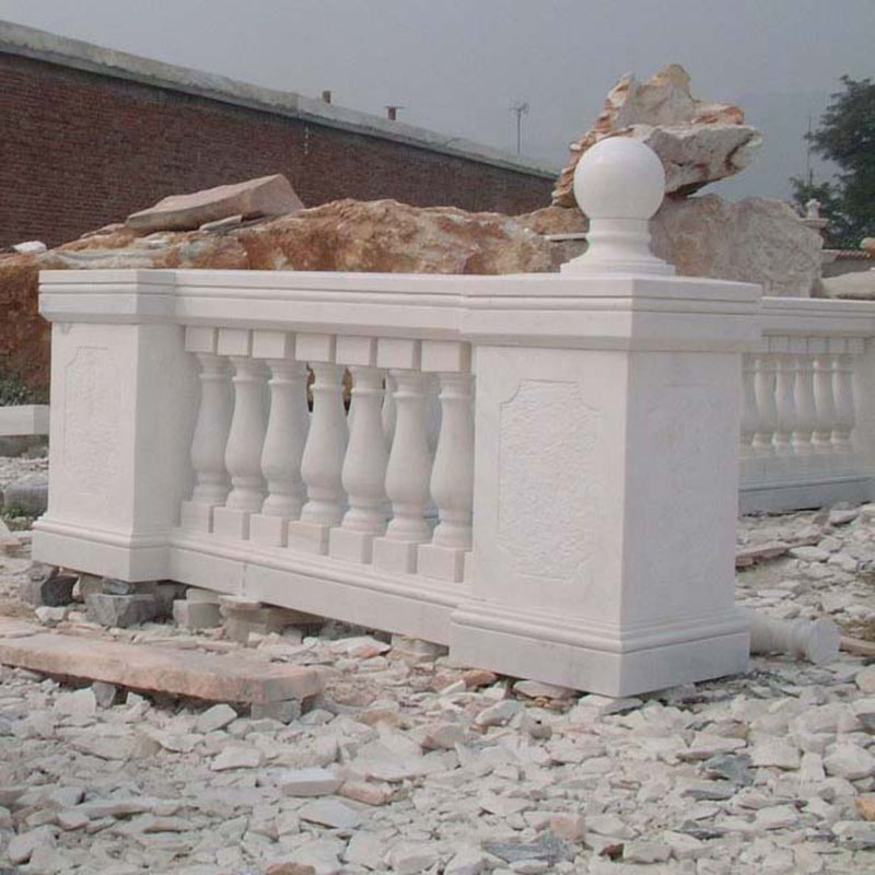 Hand carved white marble balustrade/railing for outdoors usage