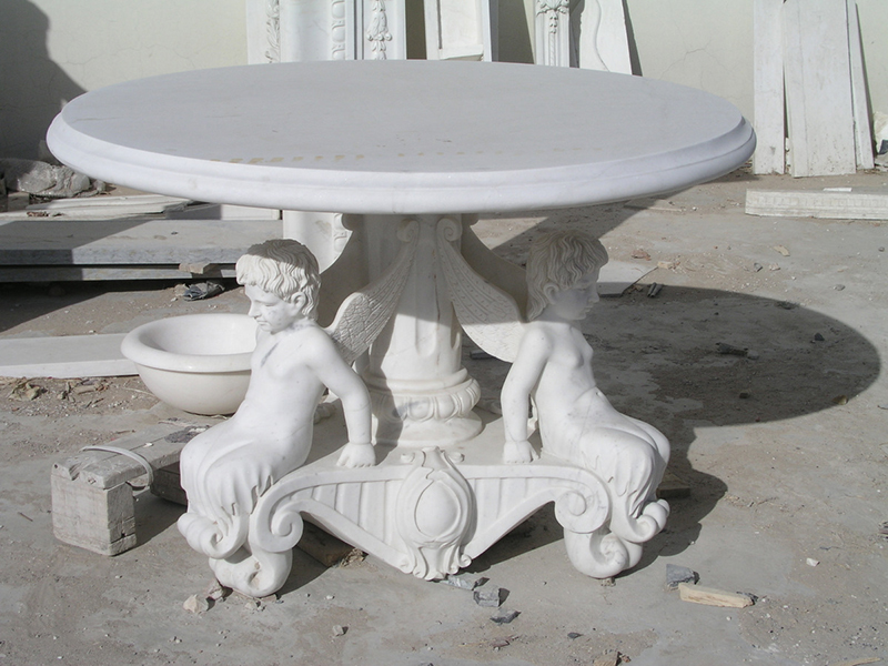 Natural stone table for outdoors usage