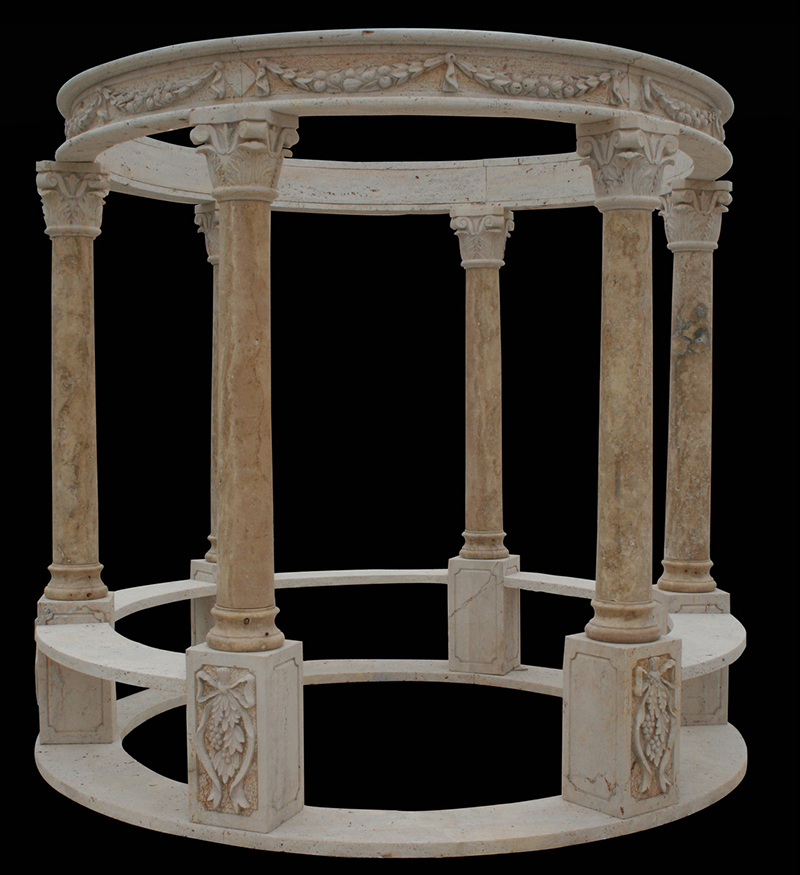 Natural stone hand carved gazebos for garden decoration