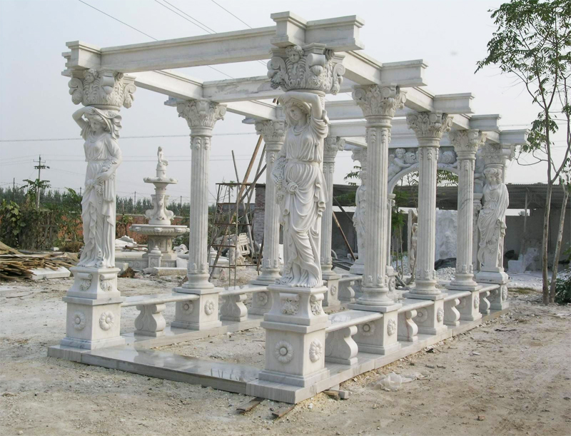 Garden marble rectangular gazebos/pavilion