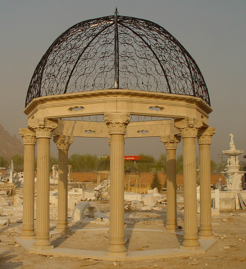 Natural stone hand carved gazebos for garden decoration