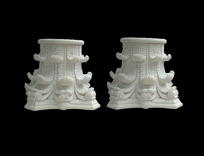 Hand carved white marble pedestal for outdoors usage