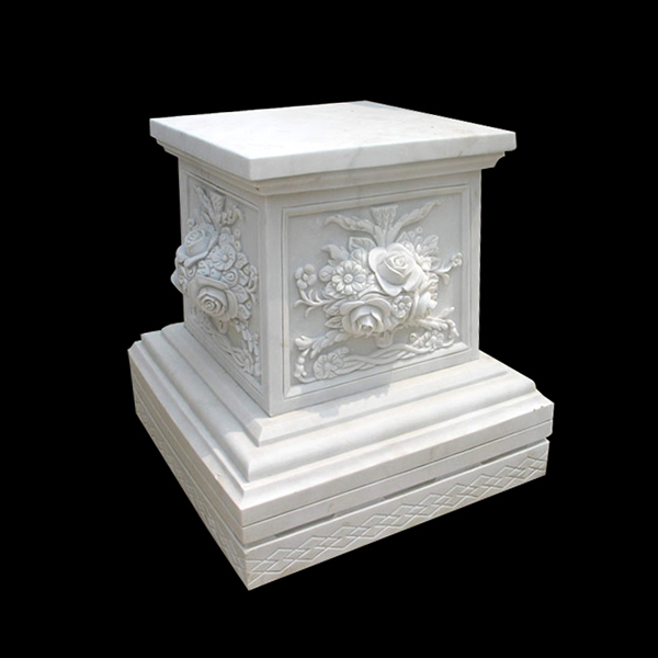 Super quality white marble pedestal for outdoors decoration