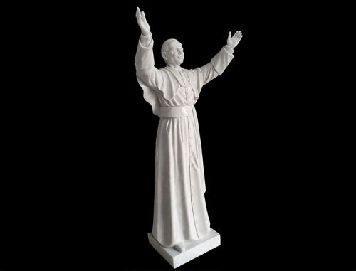 Religious hand carved white marble Pope John Paul for church usage