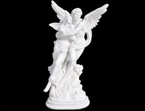 Hand carved white marble Angel for garden decoration