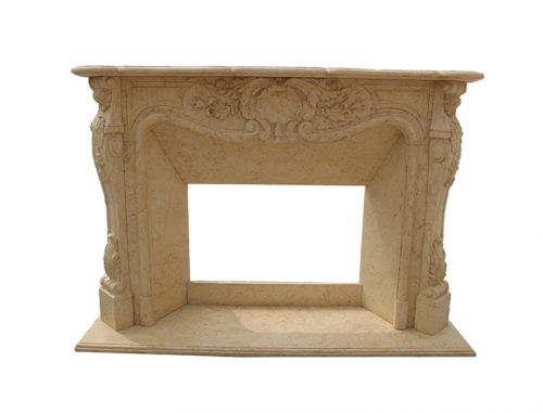 Hand carved Egyptian beige fireplace for homes usage