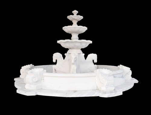 Hand carved natural stone pool fountain for garden decoration