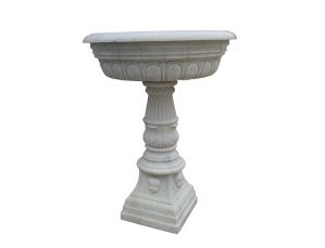 Hand carved white marble flower pots for garden decoration