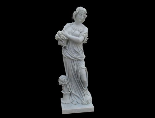 Religious hand carved white marble four seasons gods