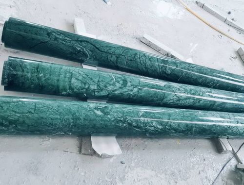 Green marble column/pillars for outdoors usage