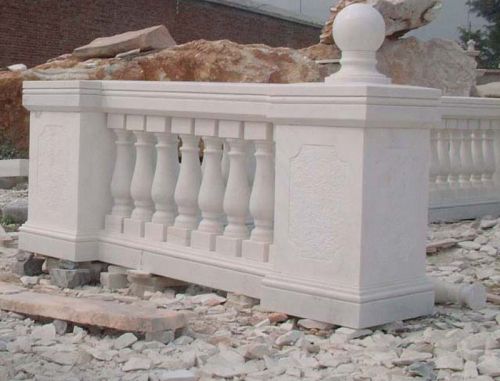 Hand carved white marble balustrade/railing for outdoors usage