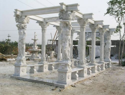 Garden marble rectangular gazebos/pavilion