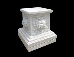 white marble pedestal for outdoors decoration