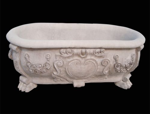 Indoors usage hand carved natural stone bathtubs